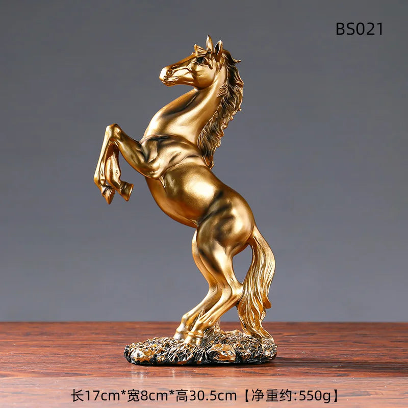 European Style Home Resin Victory Horse Statue, Living Room ,Cabinet,Office Desktop Decoration Animal Figurines