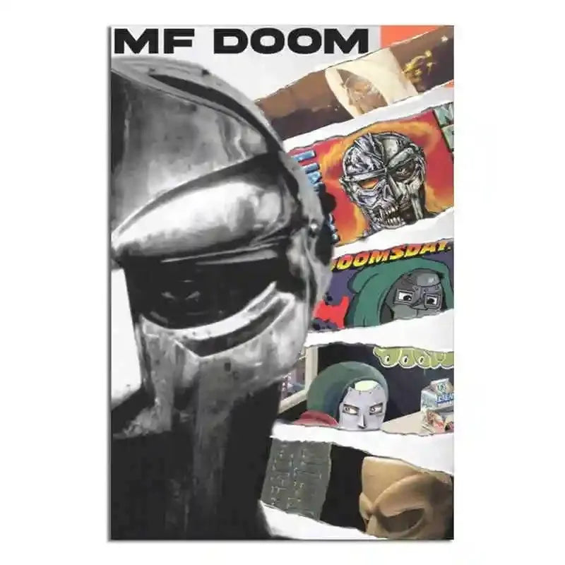 MF Doom Comic Album Poster Aesthetic Rapper Hip Hop Rock Music Band MM Food Mask Canvas For Wall Art Room Decor Home Decoration