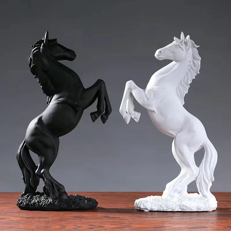 European Style Home Resin Victory Horse Statue, Living Room ,Cabinet,Office Desktop Decoration Animal Figurines