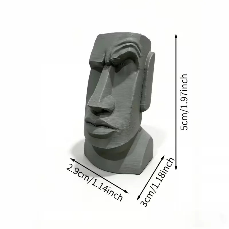 Raising eyebrows Moai statue - Easter Island avatar, eye-catching "Are you serious?" emoji desktop decoration ornament