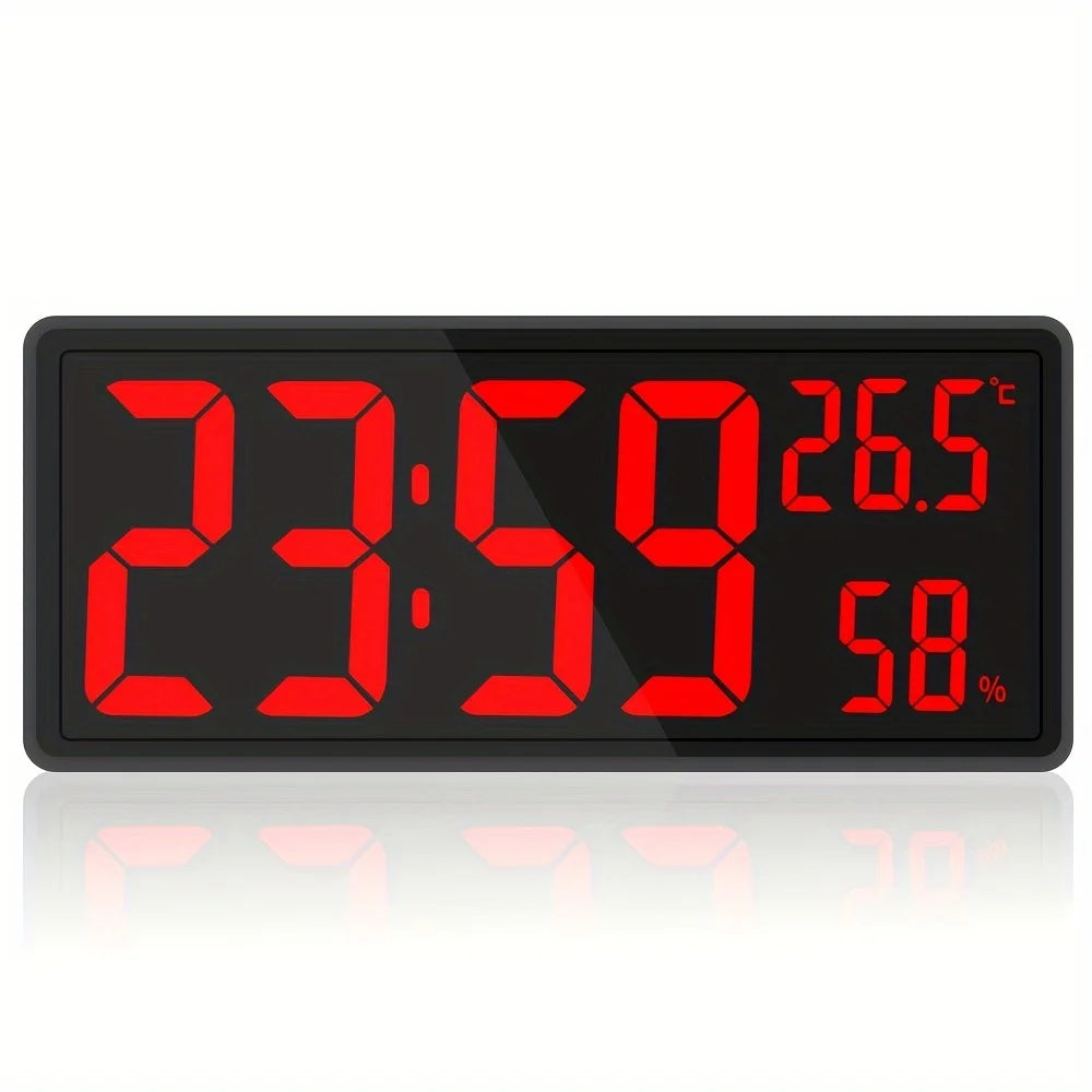 1PC Super Large Screen Wall Mount Clock, Hanging Stand Optional BIG BOWL Clock Living Room LED Digital Clock for Home Decor