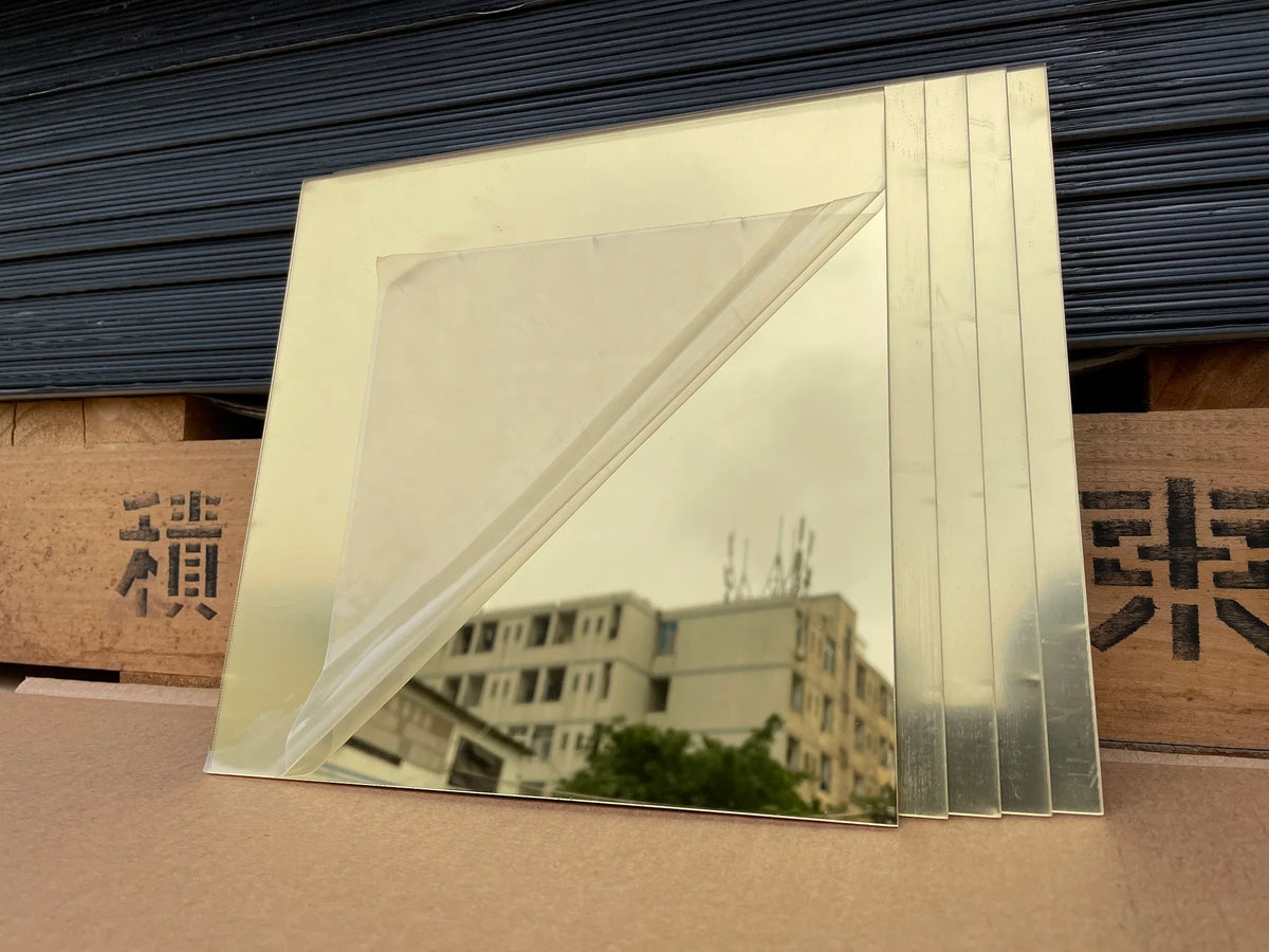 200*200*1.6MM Light Gold Acrylic Mirror Sheet Harmless For Wedding Coaster Display Photo Props Home Hotel Wall DIY Decor Board