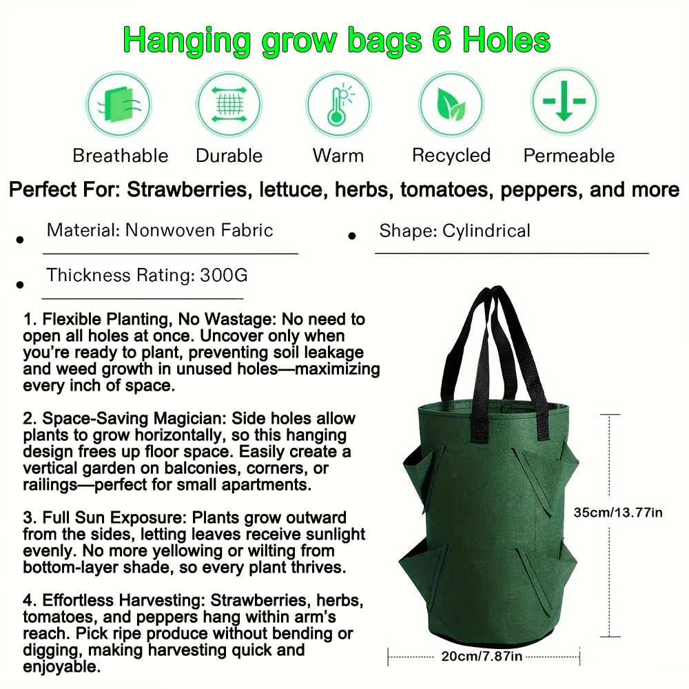 Hanging Grow Bags for Strawberries Tomatoes Hanging Planting Grow Bag Vertical Garden Strawberry Planter Pot Aeroponic Tower
