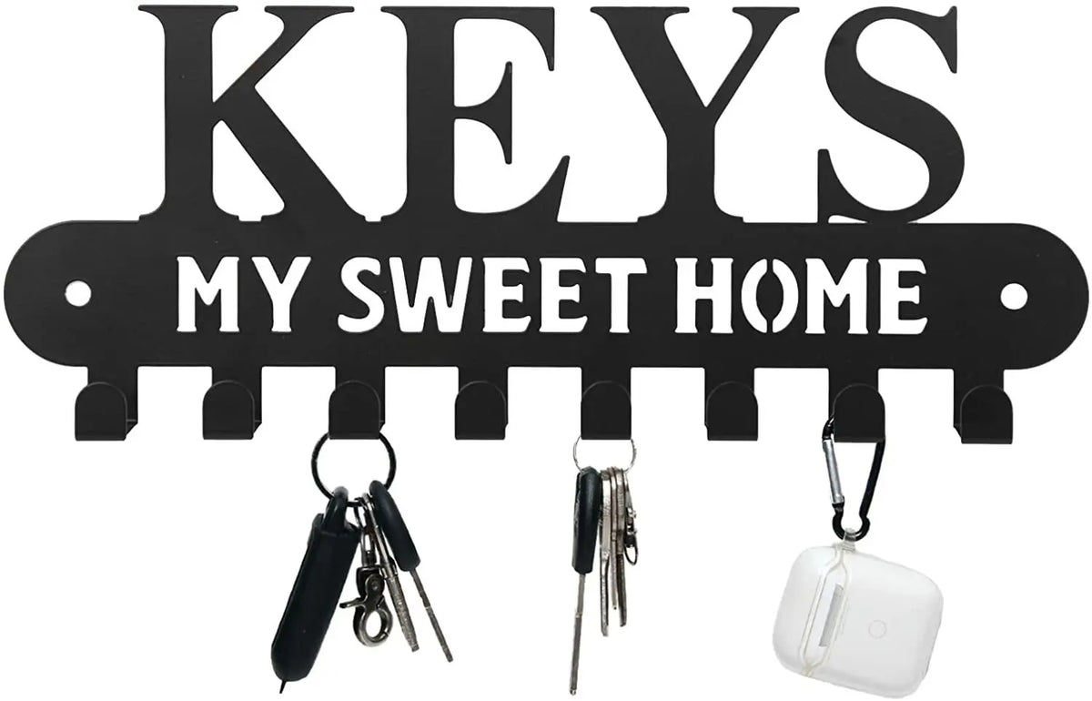 Decorative Metal Key Holder Wall Mounted Key Hooks Hanging Artwork Storage Rack Home Iron Art