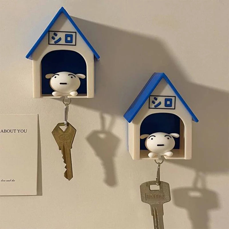 Anime Crayon Shin Chanss Keychain Key Holder House Wall Couple Hanger Home Decoration Kawaii Cartoon Creative Keyring Gifts