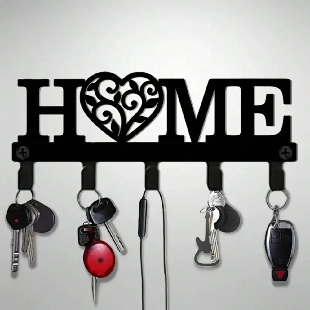 CIFBUY Iron Wall Art Metal Key Hook Home Entryway Organizer for Coats Hats Bags Decorative Hanging Decor Modern Rustic Accent