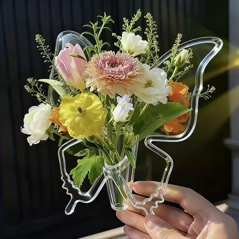 2pcs Butterfly Vase Centerpieces – Clear Acrylic Bud for Holidays, Weddings & Flower Arranging