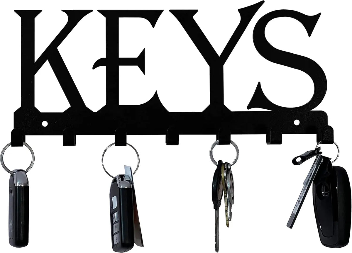 Decorative Metal Key Holder Wall Mounted Key Hooks Hanging Artwork Storage Rack Home Iron Art