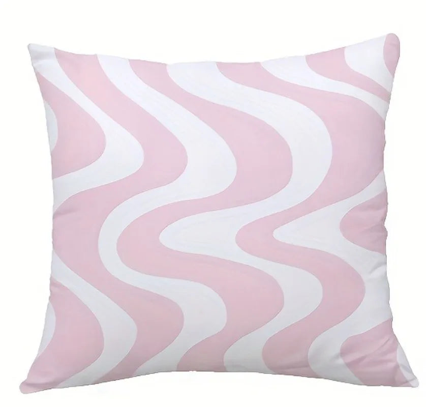 Vibrant Geometric Stripe Pillow Covers, Machine Washable with Zip Closure | Ideal for Living Room Sofa & Bedroom Decor