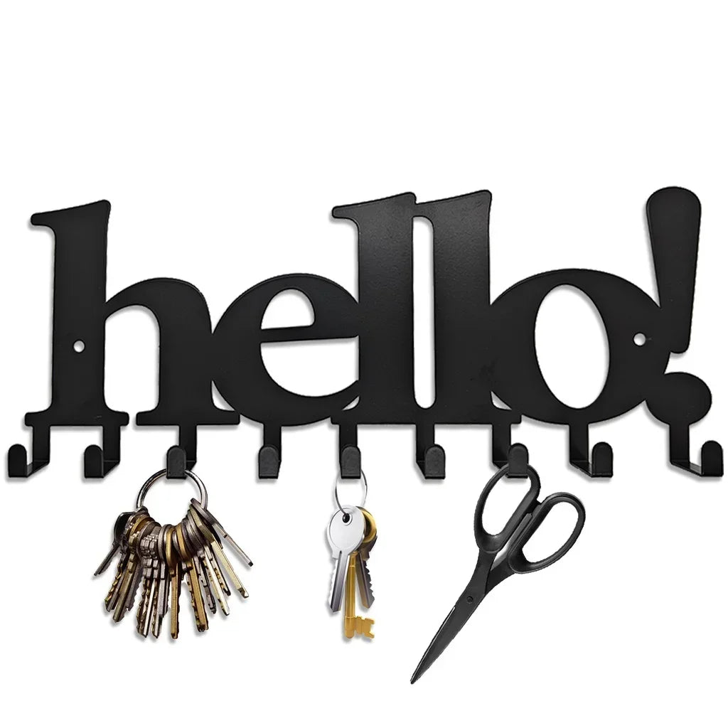 Decorative Metal Key Holder Wall Mounted Key Hooks Hanging Artwork Storage Rack Home Iron Art