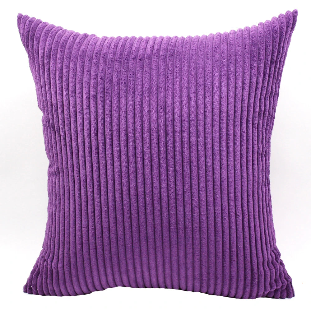 Supersoft Corduroy Cushion Cover Home Decor Pillow Covers Plain Striped Throw Pillow Case for Sofa Bed Living Room Decoration