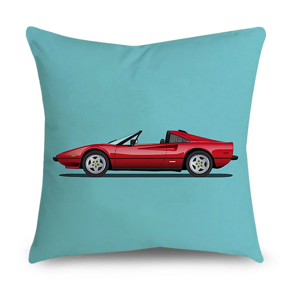 New Sports Car Cushion Cover Full Body Cartoon Pattern Pillow Case for Home Sofa Car Decor Pillowcase 45cm*45cm