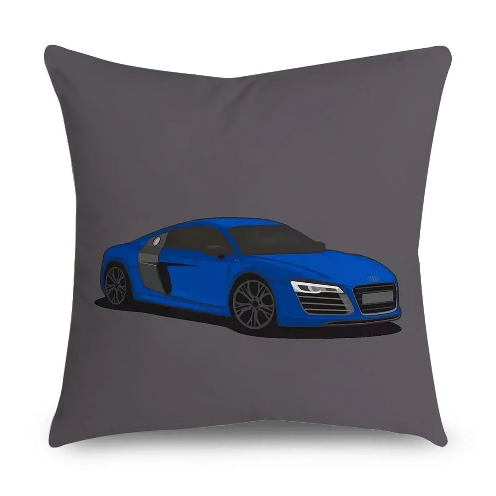 New Sports Car Cushion Cover Full Body Cartoon Pattern Pillow Case for Home Sofa Car Decor Pillowcase 45cm*45cm