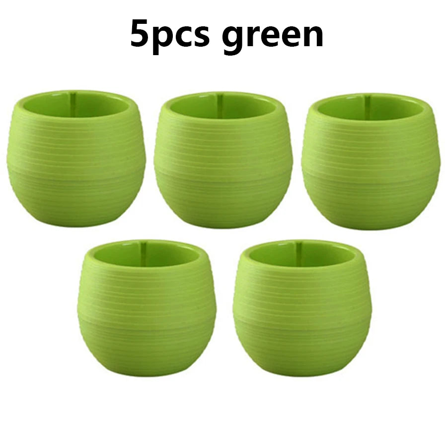 5/10/20pcs Mini Flower Pots for Succulents Small Plants DIY Interchangeable Planters with Drainage Hole Water Reservoir JXB