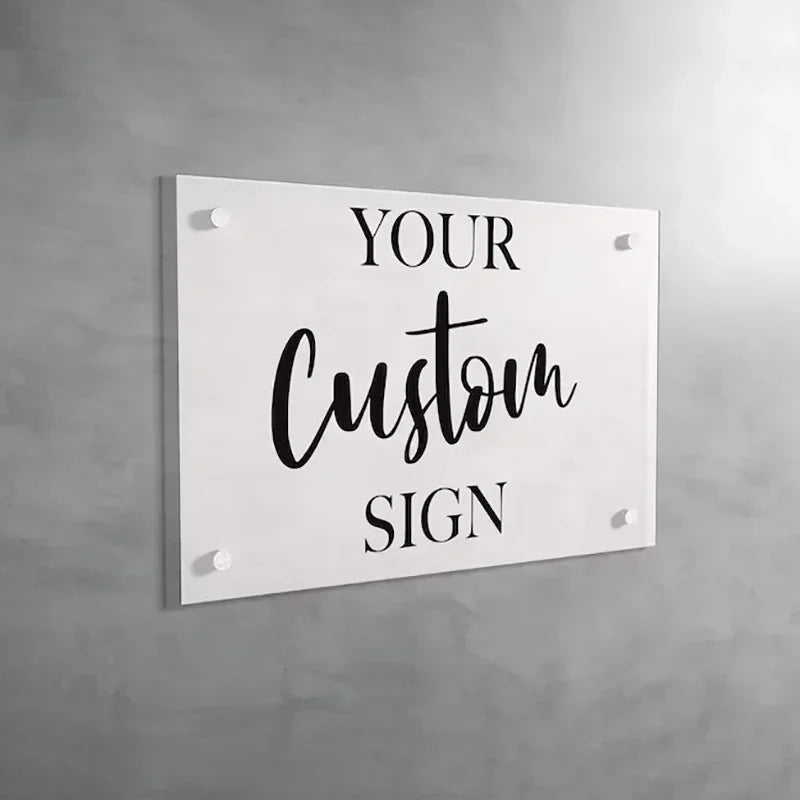 Business Customized Acrylic Perspex Plates, Number Decorative House Signs, Logo Beauty Salon Nails Studio Wall Aesthetic Decor