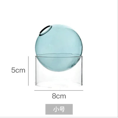 Mini Round Flower Vase Hydroponic Container Micro Landscape Glass Ecological Bottle Borosilicate Glass Bottle With Home Decorate