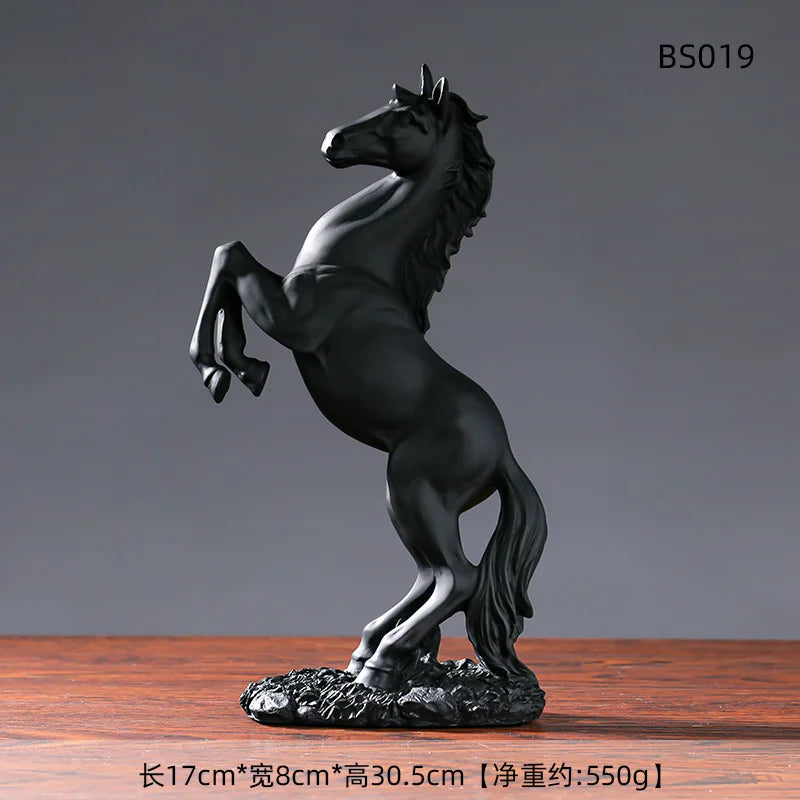 European Style Home Resin Victory Horse Statue, Living Room ,Cabinet,Office Desktop Decoration Animal Figurines