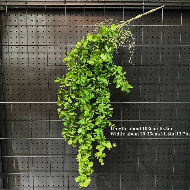 1PC Artificial Hanging Green Plants Fake Rattan Wall Hanging Plastic Vine for Home Garden Restaurant Decoration Soft Landscaping