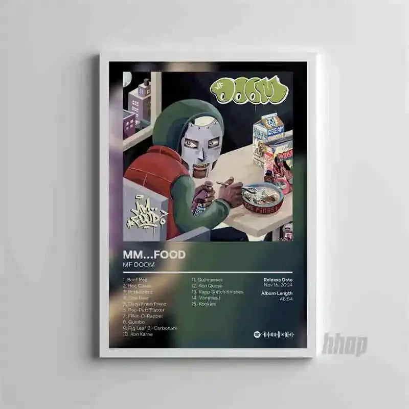 MF Doom Comic Album Poster Aesthetic Rapper Hip Hop Rock Music Band MM Food Mask Canvas For Wall Art Room Decor Home Decoration