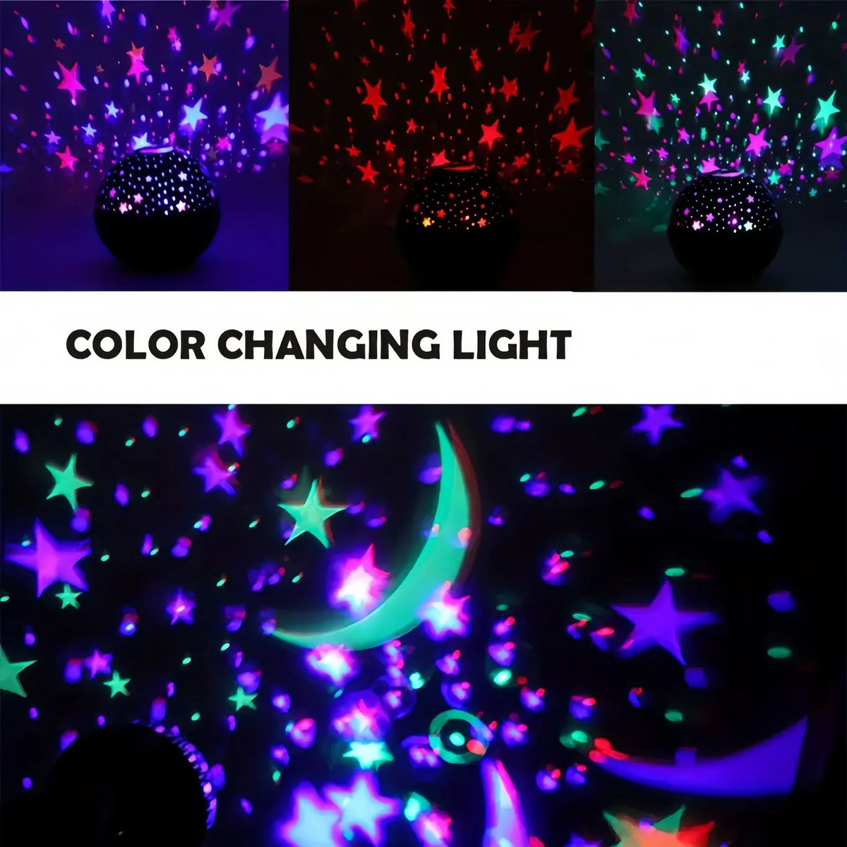 RGB Night Lights LED Projector Light Starry Moon Galaxy Projection Lamp 5V USB for Kids Present Christmas Gift Room Decorations