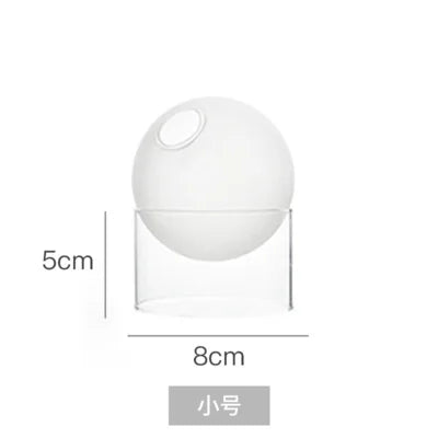 Mini Round Flower Vase Hydroponic Container Micro Landscape Glass Ecological Bottle Borosilicate Glass Bottle With Home Decorate