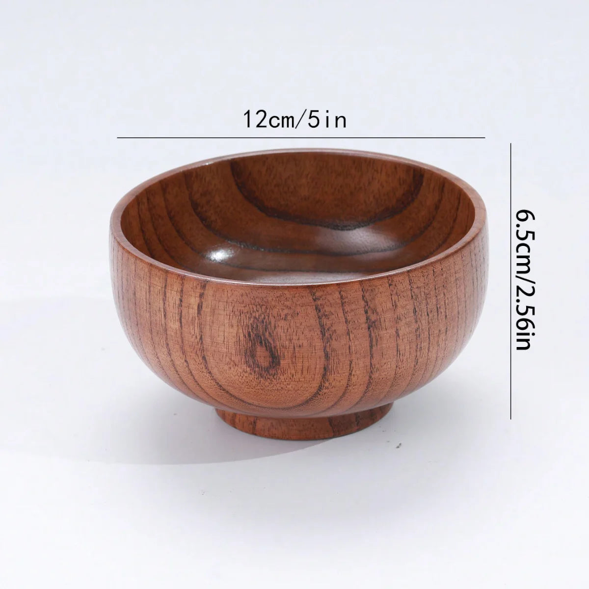1Pc Stackable Solid Wood Bowl / Available in Large and Small Sizes / Household Wooden Bowl for Salad / Rice / Soup Noodles