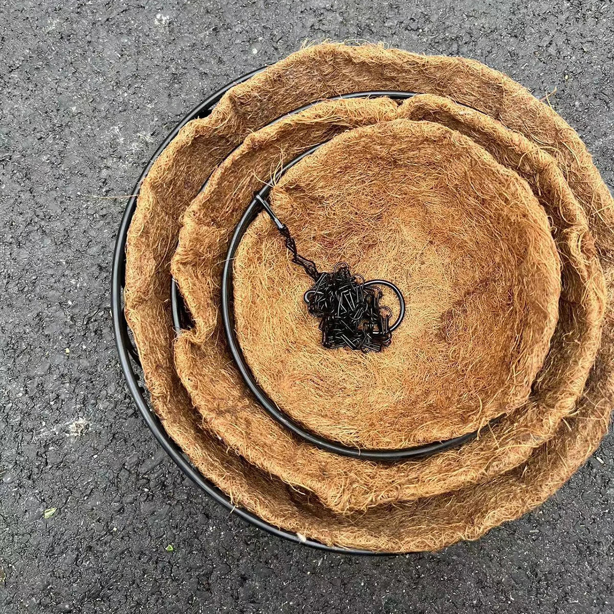 Coconut Brown Round Iron Chain Hanging Basket Flowerpot European Creative Fleshy Green Plant Chlorophytum Comosum Flowerpot