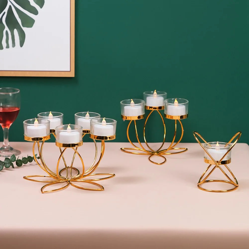 Metal Candlestick Holder Iron Candle Holders for Romantic Candlelight Dinner Props Table Decoration Retro Bedroom Ornaments