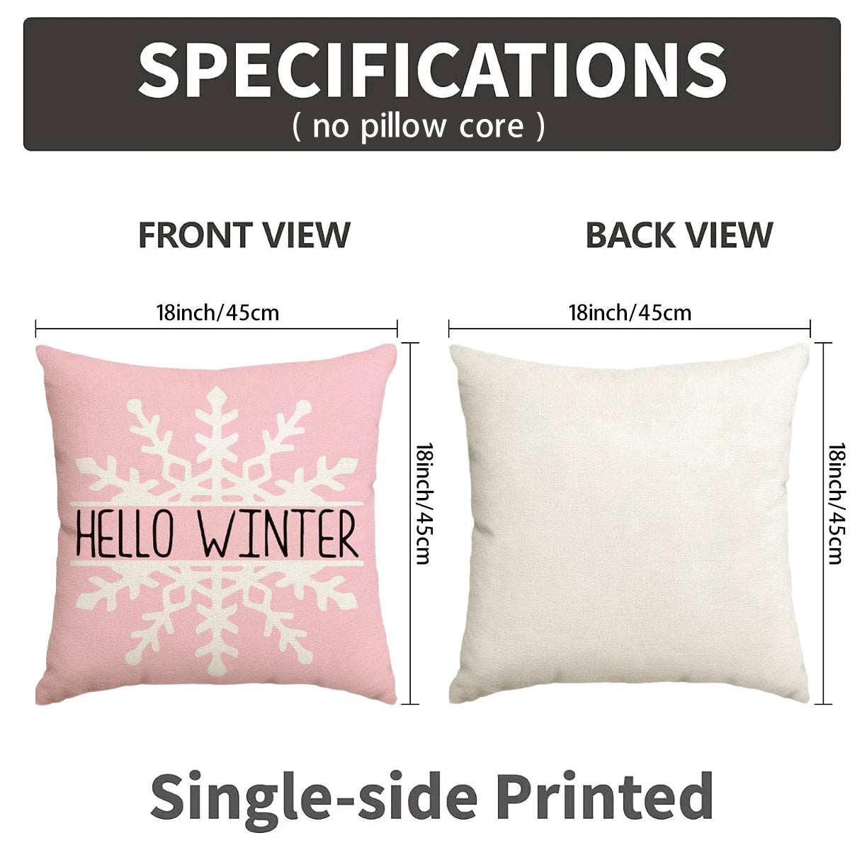 1/4pcs Christmas Pillow Cover, Pink Printed Cushion Cover, Farmhouse Decorative Sofa, Christmas Decoration (without Pillow Core)