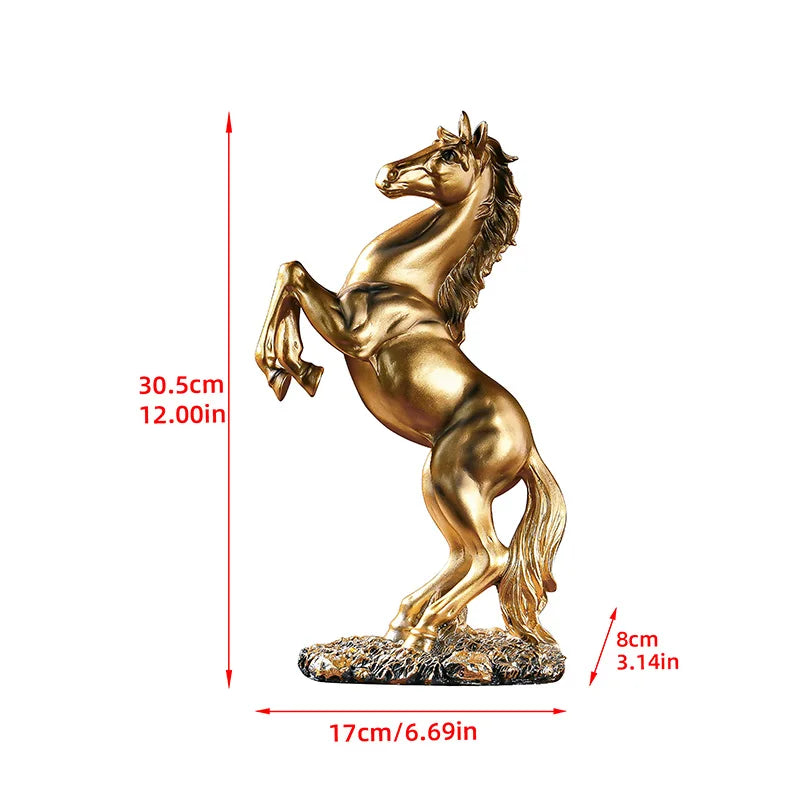 European Style Home Resin Victory Horse Statue, Living Room ,Cabinet,Office Desktop Decoration Animal Figurines