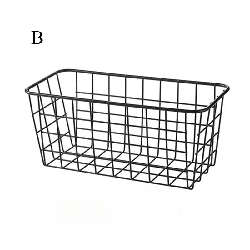 Punch-free Kitchen Cabinet Door Storage Box Iron Rack Wall-mounted Cabinet Plastic Wrap Rack Bathroom Refrigerator Rack