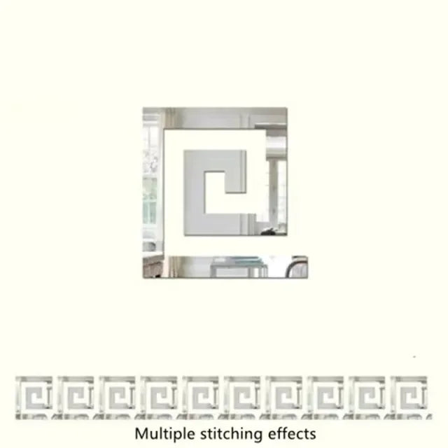 3D 5/10CM Square Self Adhesive Waist Line Mirror Sticker Wall Stickers for Living Room Ceiling Edge Strip Corner Line Wall Decor