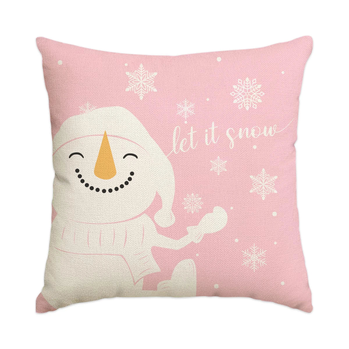 1/4pcs Christmas Pillow Cover, Pink Printed Cushion Cover, Farmhouse Decorative Sofa, Christmas Decoration (without Pillow Core)
