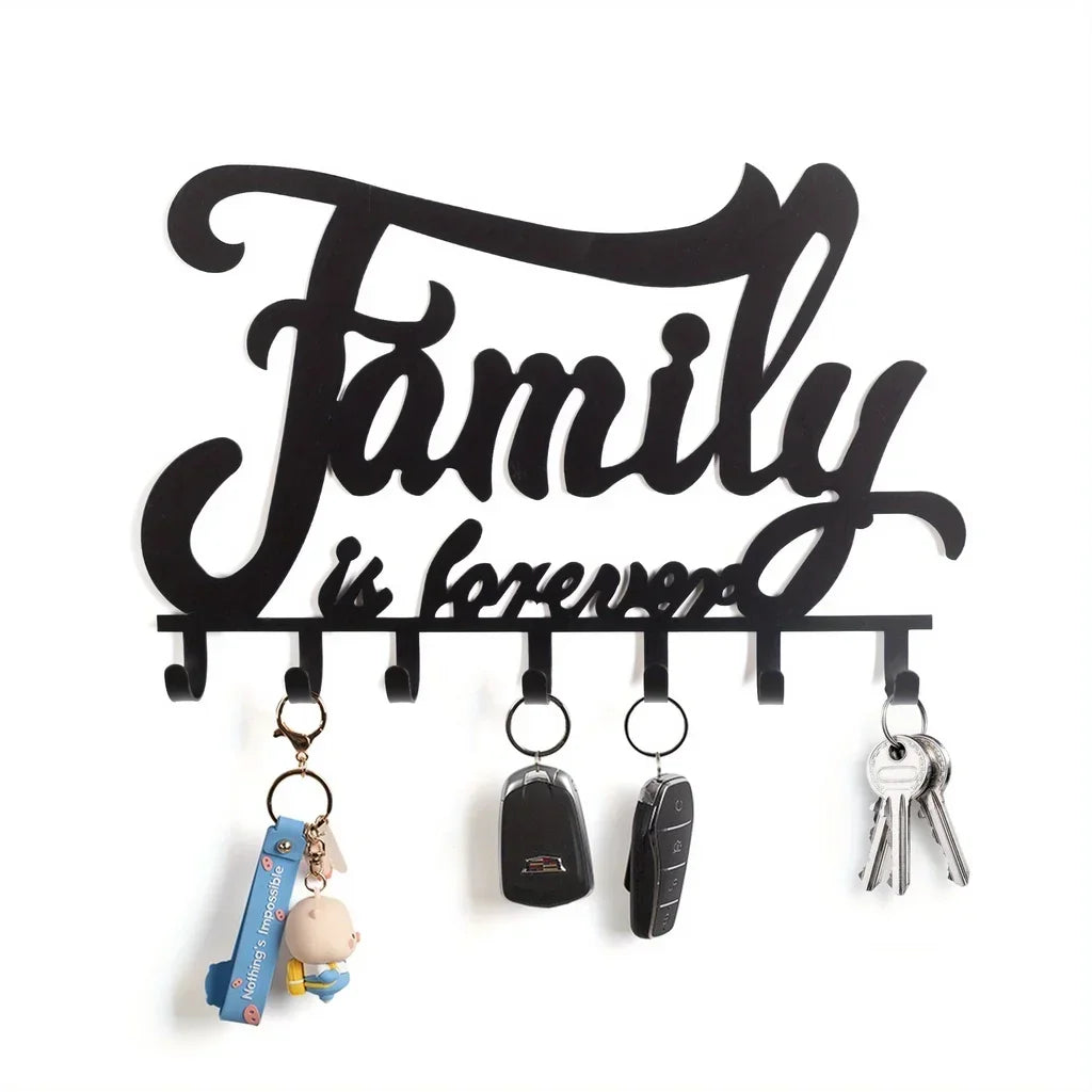 Decorative Metal Key Holder Wall Mounted Key Hooks Hanging Artwork Storage Rack Home Iron Art