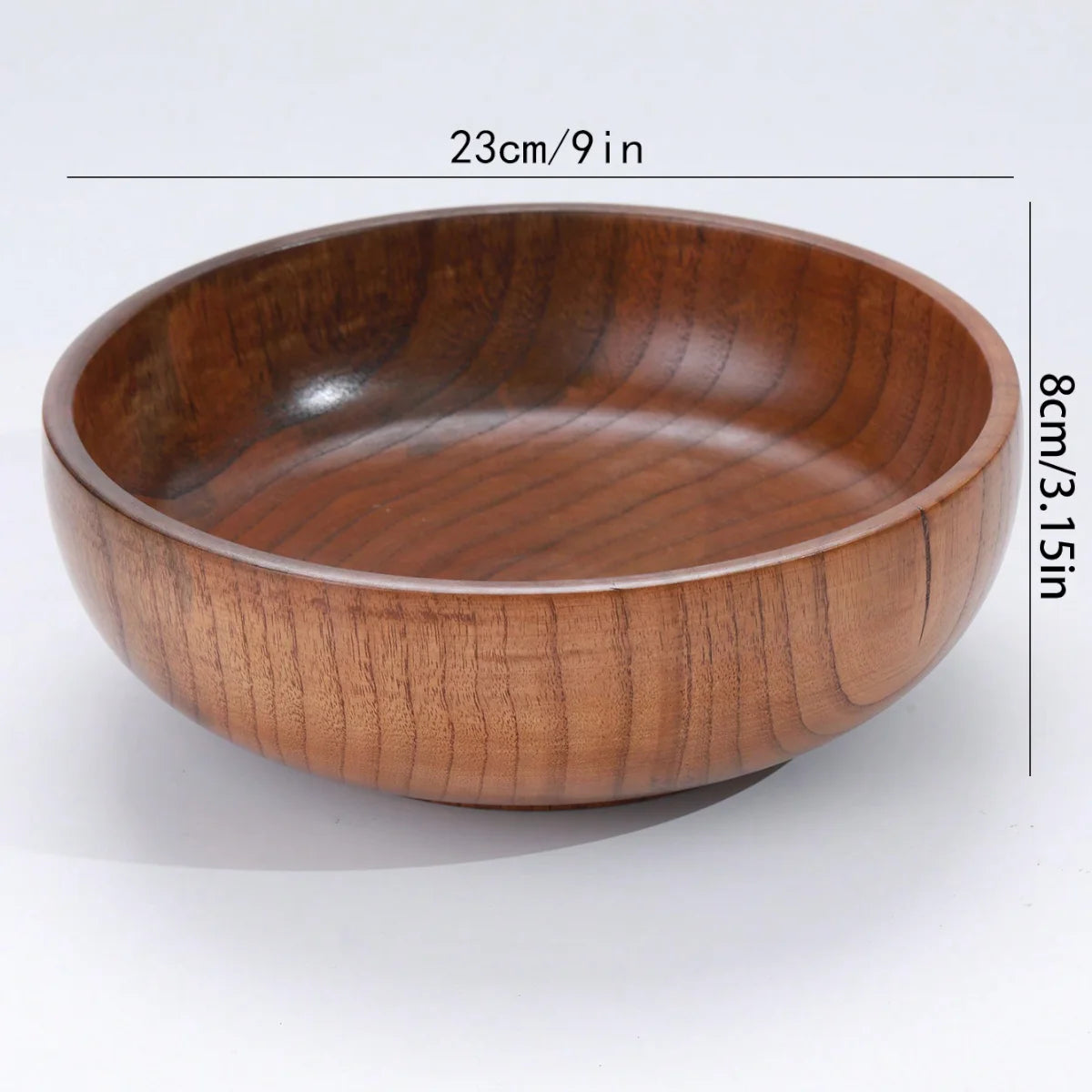1Pc Stackable Solid Wood Bowl / Available in Large and Small Sizes / Household Wooden Bowl for Salad / Rice / Soup Noodles