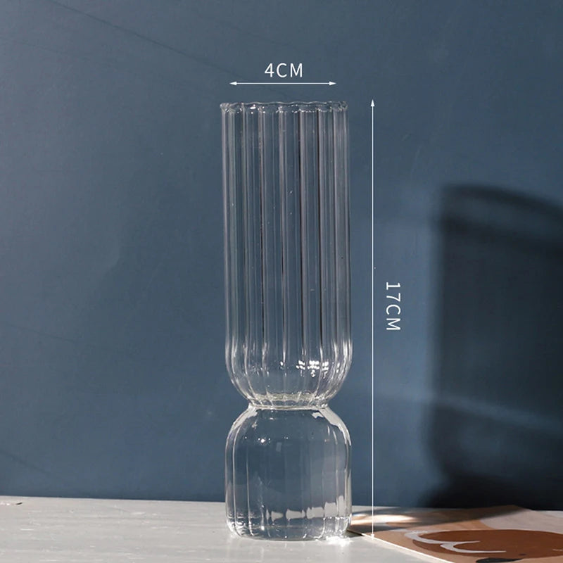 Nordic Glass Vase Small Glass Vases Flower Arrangement Home Decoration Accessories Modern Living Room Glass Ornament