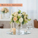 6PCS Acrylic Round Mirrors For Centerpieces Circle Mirrors Candle Plates For Wall Wedding Table Centerpieces Round Mirror Tray