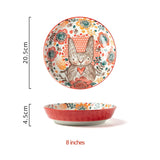 1pc/cute rabbit hand-painted bowl and plate underglaze ceramic household soup bowl commercial hotel noodle bowl fruit salad bowl