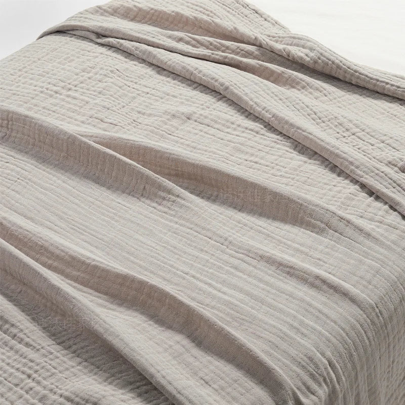 Thin Japan Cotton Yarn Blankets Summer Towel Quilt for Double Queen King Bedspread for Bed Sofa Cover Bedroom Coverlet White