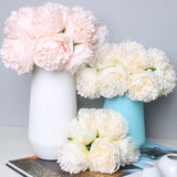 1 Bouquet 5 Heads Artificial Peony Big Silk Flower Leaf Home Garden Office Wedding Party Fake Flowers Festival Bar Decoration