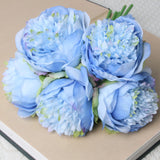 1 Bouquet 5 Heads Artificial Peony Big Silk Flower Leaf Home Garden Office Wedding Party Fake Flowers Festival Bar Decoration