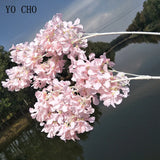 90cm Silk Hydrangea White Branch Drifting Snow Gypsophila Artificial Flowers Cherry Blossoms Wedding Arch Decorate Fake Flower