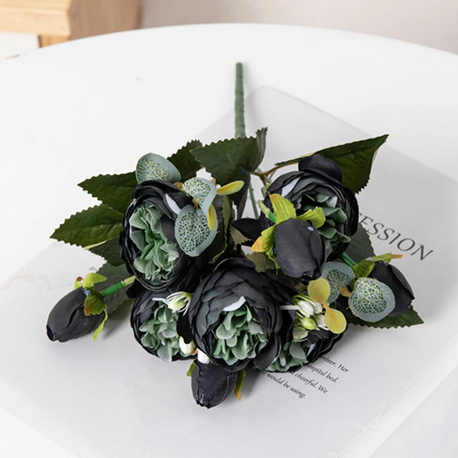 30CM Artificial Flowers Silk Peony Bouquet Festival Vases for Decoration Craft Home Garden Living Room Wedding Accessories Props