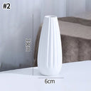 White Nordic Ceramic Flower Vase Retro Flower Bottle Creative Flower Arrangement Holder Simple Plant Pot Room Table Decor Mini