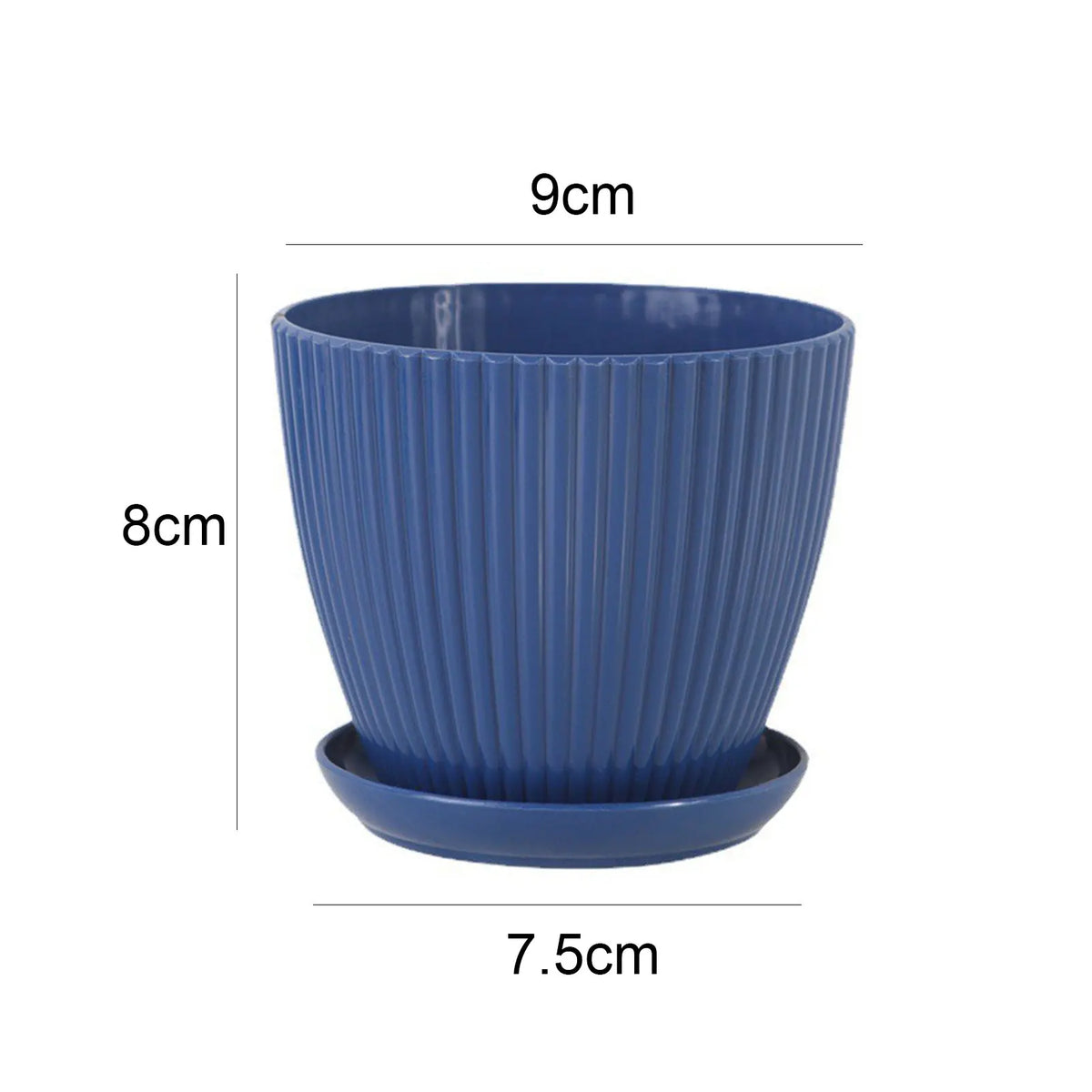 Plastic Flower Pot Succulent Plant Pot with Tray Green Dill Round Double Layer Small Flowerpot Home Office Desktop Decoration