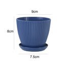 Plastic Flower Pot Succulent Plant Pot with Tray Green Dill Round Double Layer Small Flowerpot Home Office Desktop Decoration