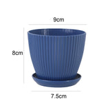 Plastic Flower Pot Succulent Plant Pot with Tray Green Dill Round Double Layer Small Flowerpot Home Office Desktop Decoration
