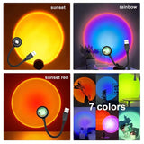 1-4pcs Sunset Lamp LED Rainbow Neon Night Light Projector Photography Wall Atmosphere Lighting for Bedroom Home Room Decor Gift