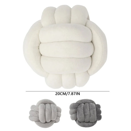 Warm Nordic Style Round Pillow Cushion Velvet Knotted  Cushion Solid Baby Rest Sleep Dolls Stuffed Kid Adult Bedroom Decor