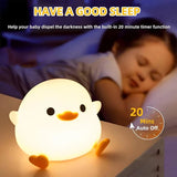 Cute DoDo Duck LED Night Light RGB Colors Rechargeable Dimmable Touch-Sensitive Silicone Bedside Lamp for Nursery Bedroom